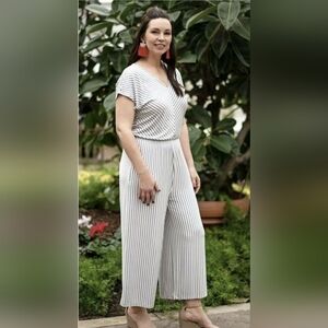 Matilda Jane Womens Stripes All Day Romper Outfit Gray Size